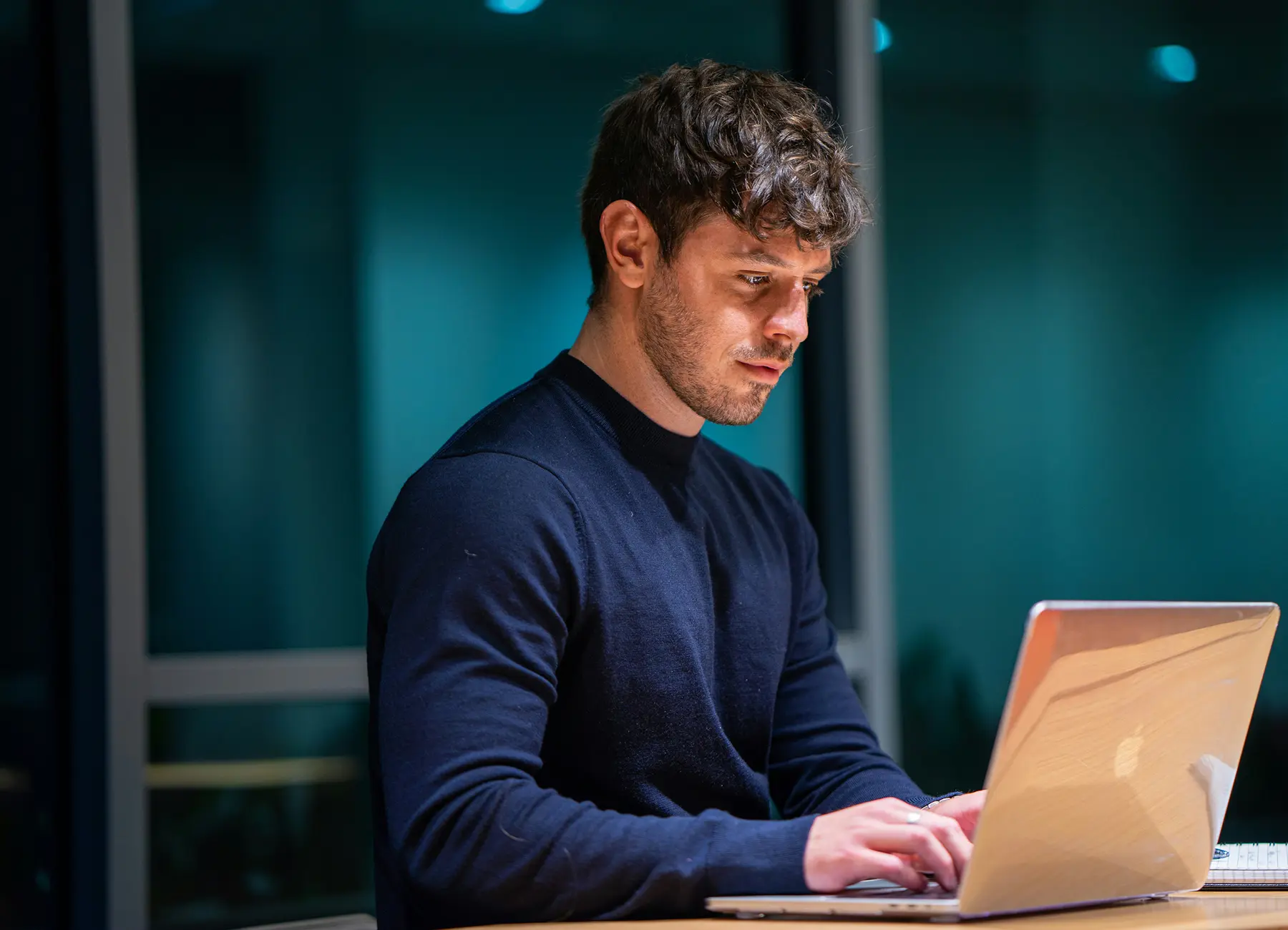 Student writing a thesis or report